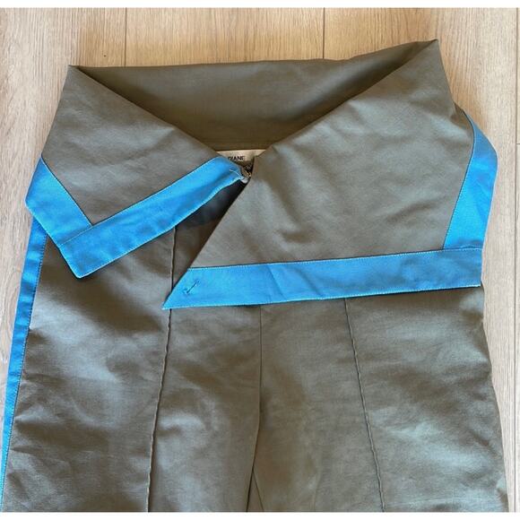 Diane Von Furstenberg Ribbon-Stripe Wide-Leg Fold-Over Pants - Picture 12 of 16